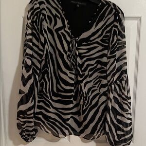 White House Black Market Zebra Print Blouse